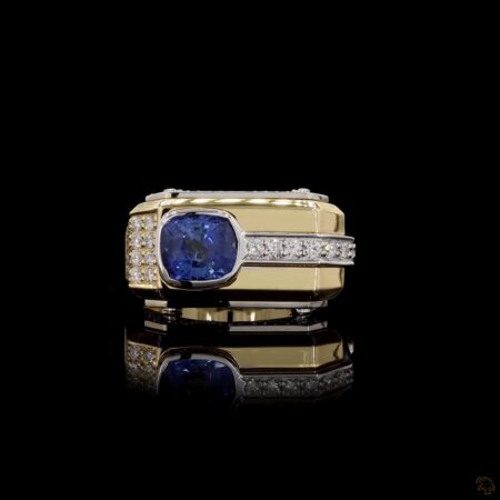 (R-914997) Natural Blue Sapphire Ring – 2.61 CARATS | 18K Gold