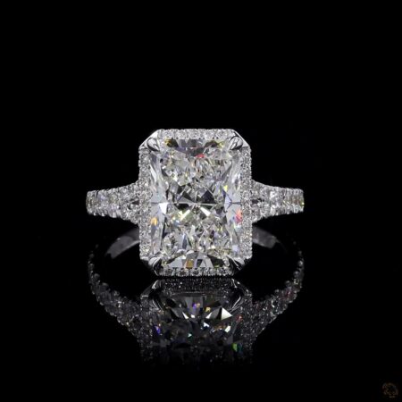 (R-581031) 2.44 CT Lab-Grown Radiant Diamond Halo Ring – White Gold