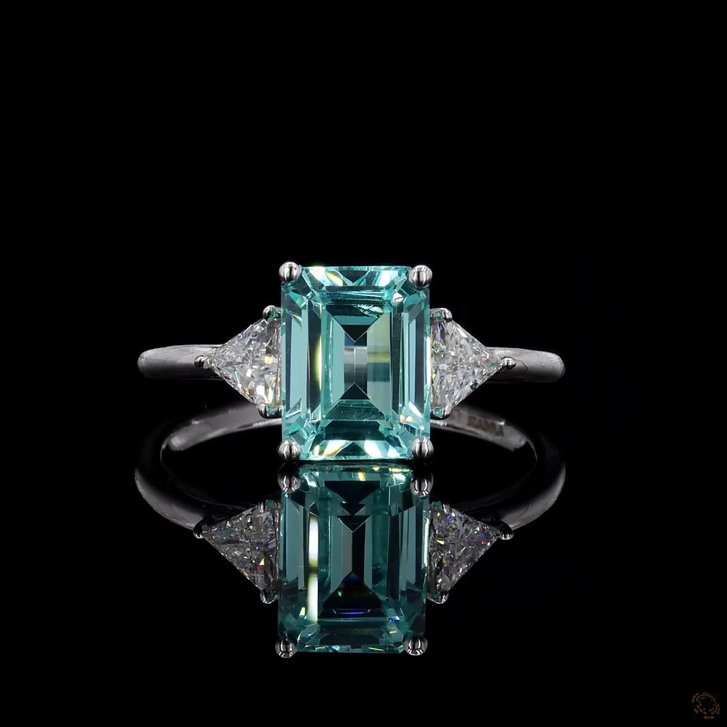 (R-585526) Natural Aquamarine 2.05 CT Ring (Side diamonds= 0.28 CT) – White Gold