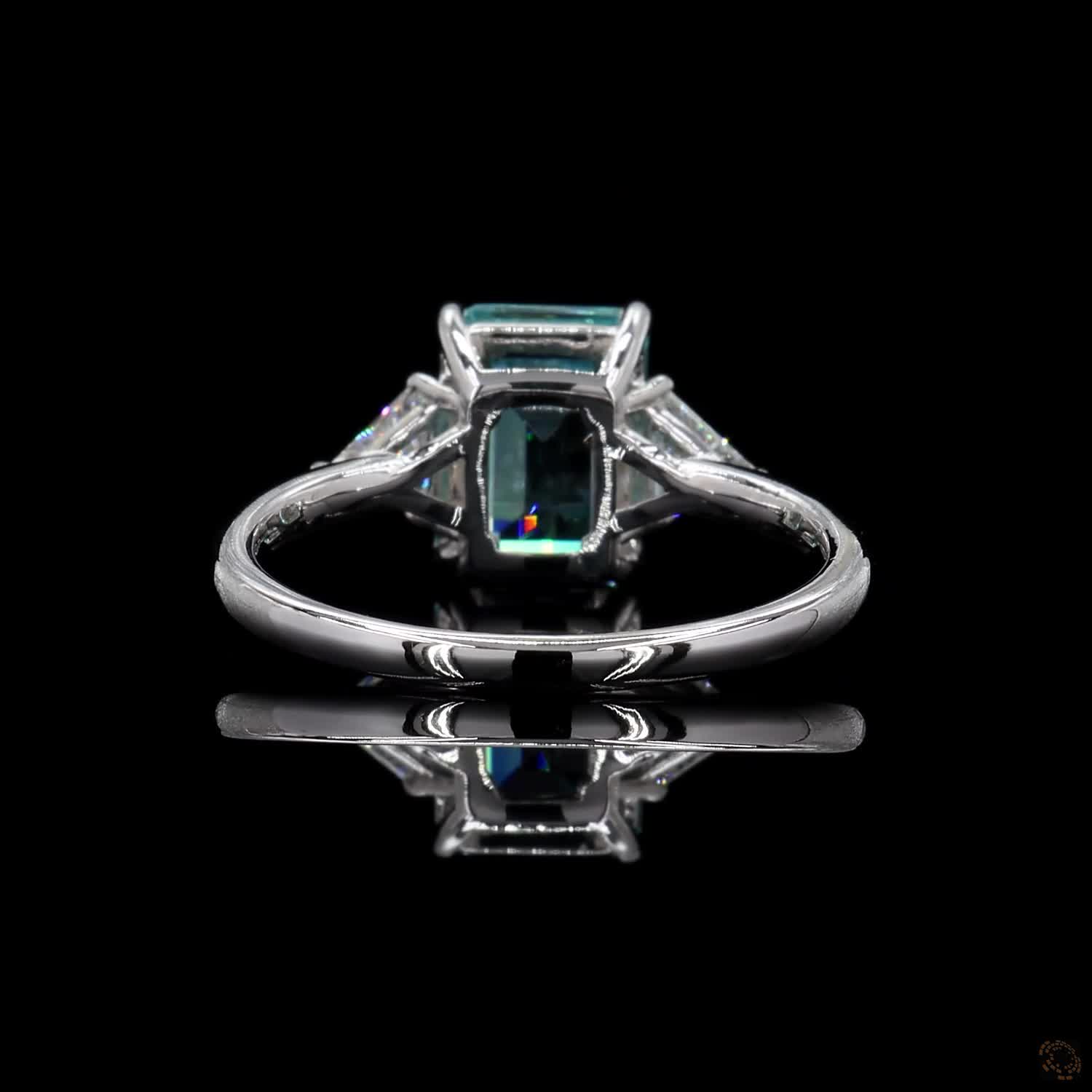 (R-585526) Natural Aquamarine 2.05 CT Ring (Side diamonds= 0.28 CT) – White Gold - Image 7