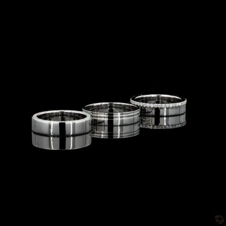 (R-622689) platinum (950) Three-Ring Diamond Set – Lab-Grown Diamonds – 11.10 - 10.30 - 10.60 – Prize (120$) per gram