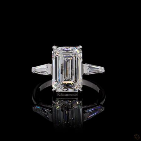 (R-427796) 3.54 CT Lab-Grown Emerald-Cut Diamond Ring – White Gold