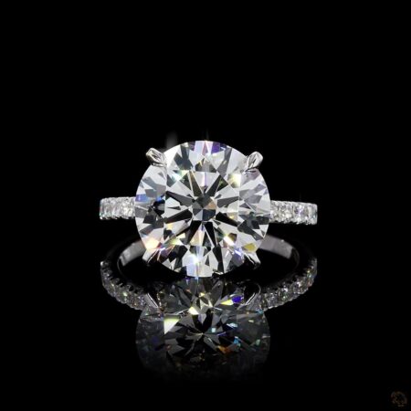(830812) 3.37 CT Lab-Grown Oval Diamond Halo Ring – 18K White Gold (3.686 grams)