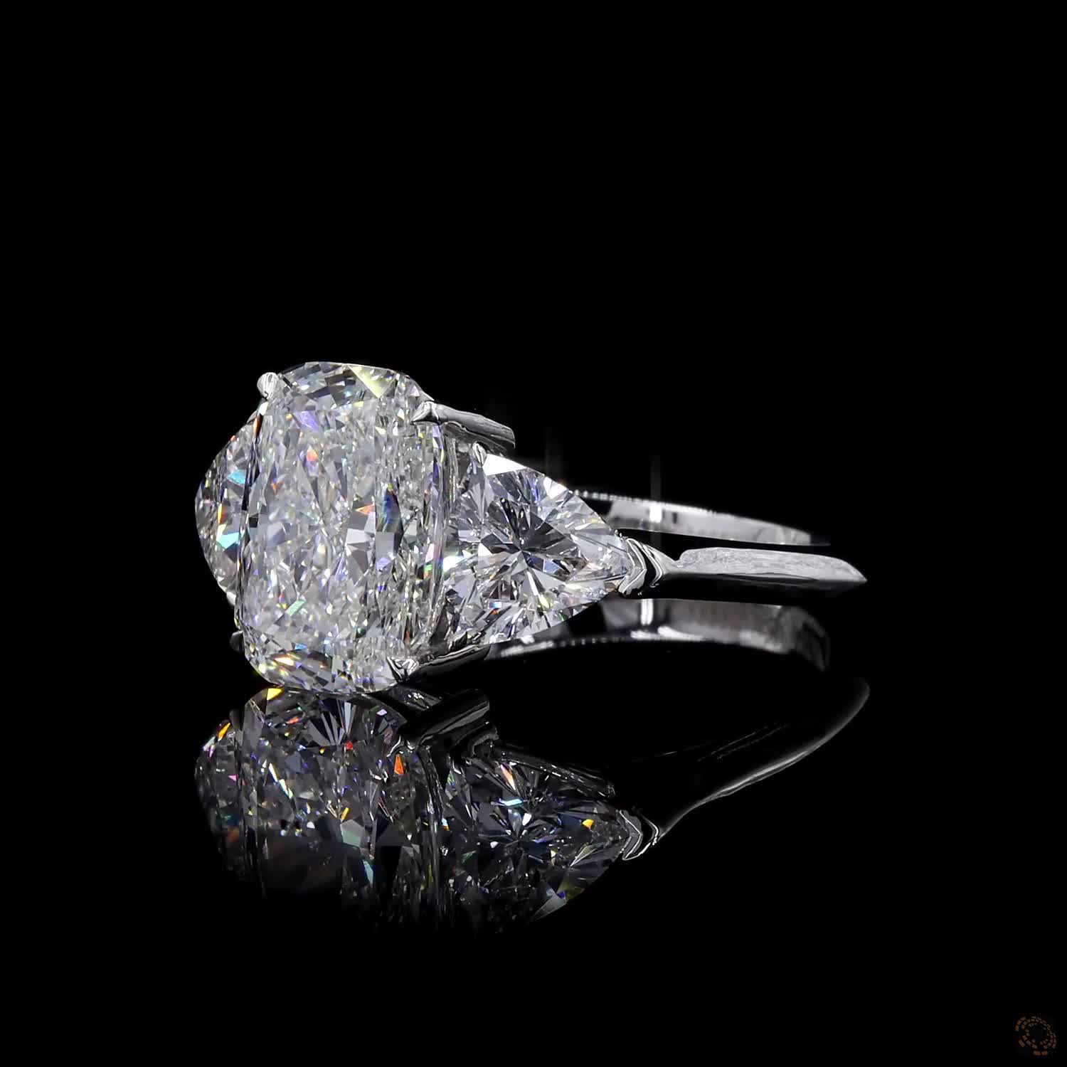 (R-266243) 2.57 CT Lab-Grown Rectangular Diamond Ring – White Gold (3.740 grams) - Image 3