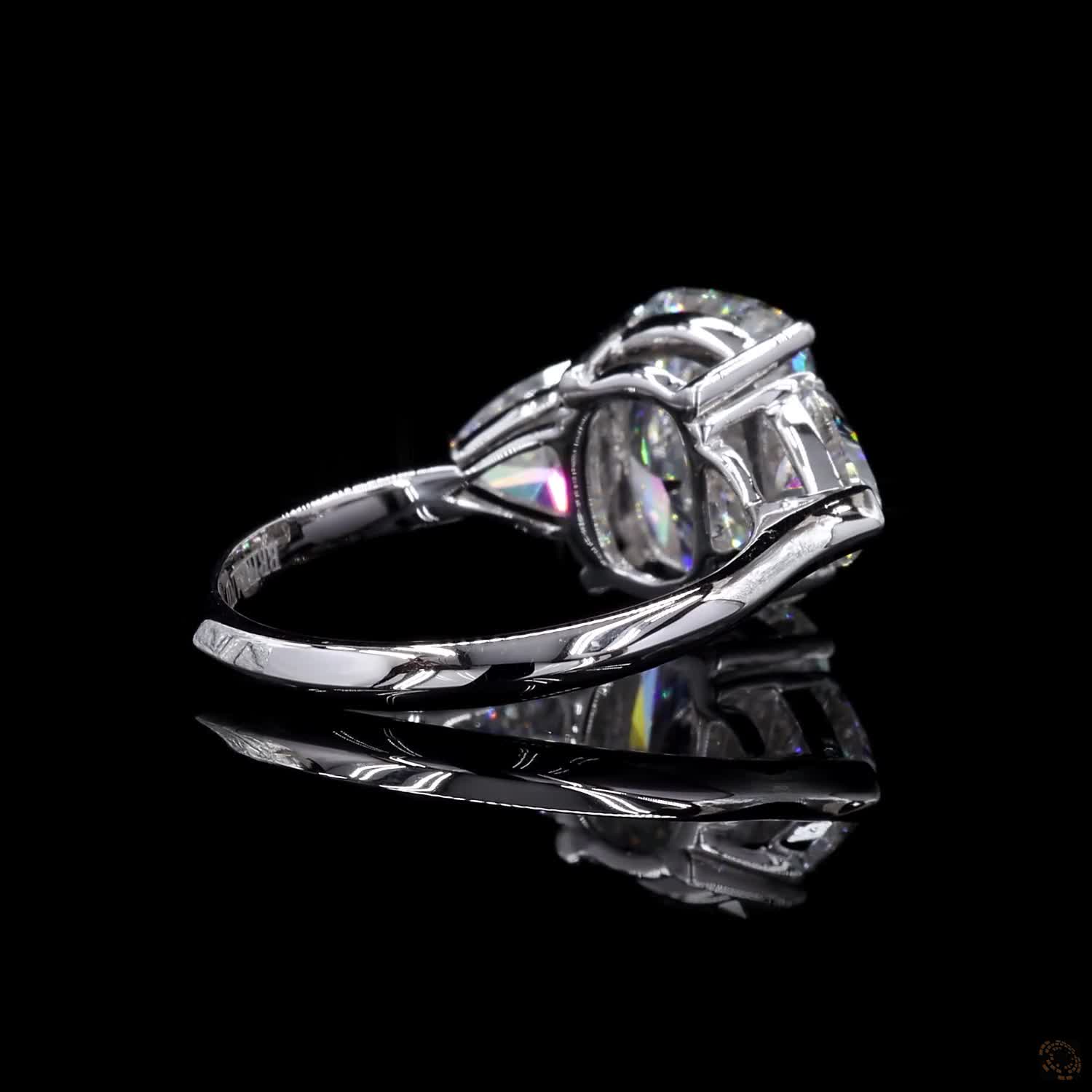 (R-266243) 2.57 CT Lab-Grown Rectangular Diamond Ring – White Gold (3.740 grams) - Image 6