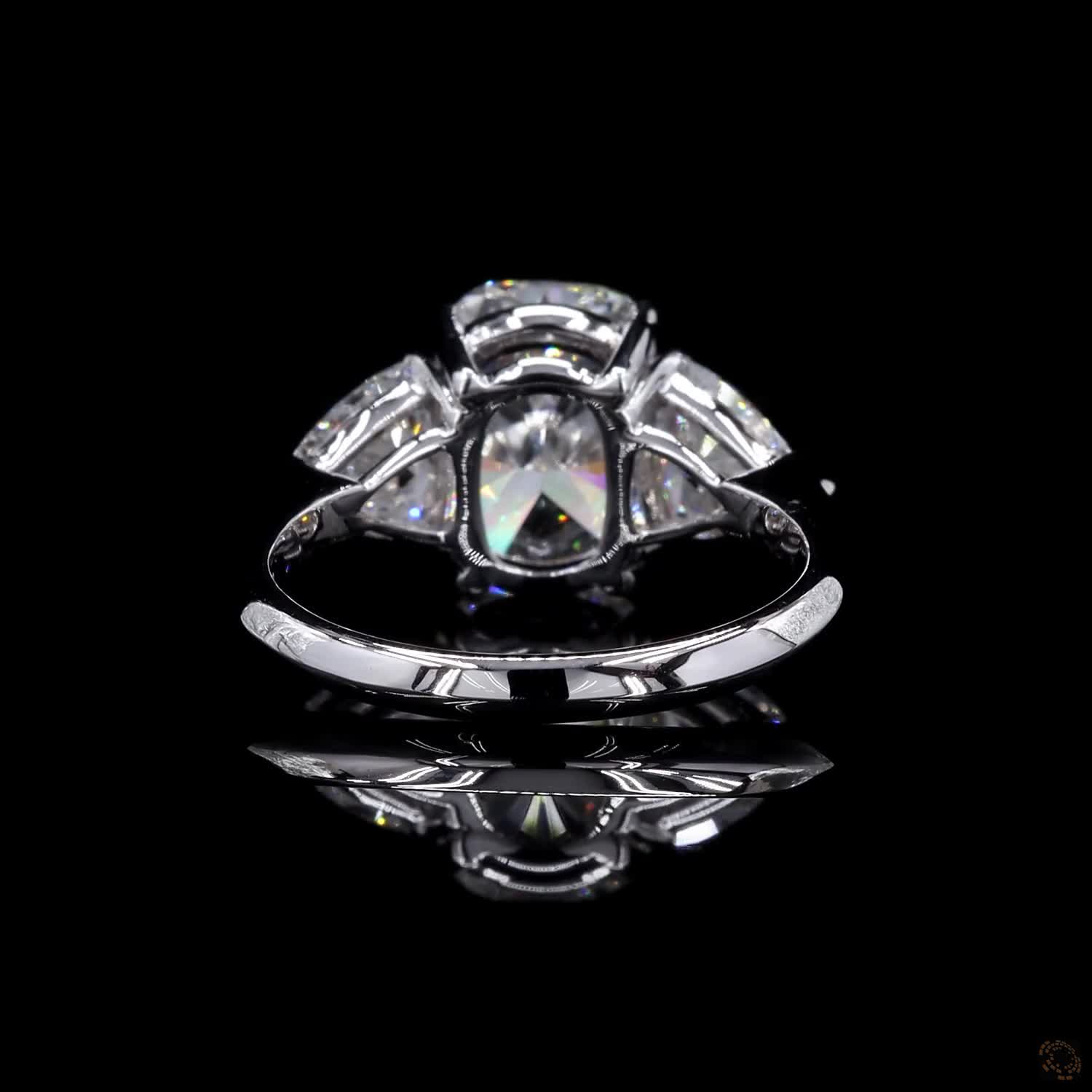 (R-266243) 2.57 CT Lab-Grown Rectangular Diamond Ring – White Gold (3.740 grams) - Image 7