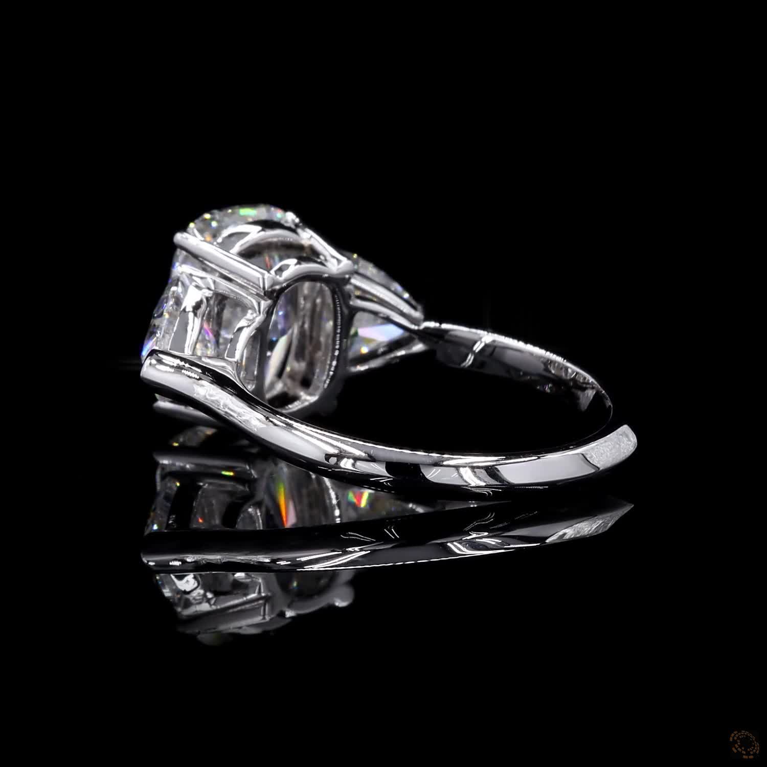 (R-266243) 2.57 CT Lab-Grown Rectangular Diamond Ring – White Gold (3.740 grams) - Image 8