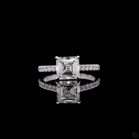 (R-365486) 2.16 CT Lab-Grown Diamonds Ring | 1.79 CT Center + 0.37 CT Side Diamonds | (3.648 g) white gold 18 kt