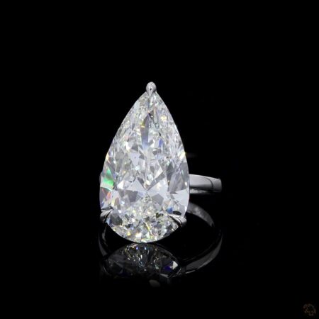 (R-941655) 6.22 CT Lab-Grown Pear-Shaped Diamond Ring – White Gold | 3.476 grams