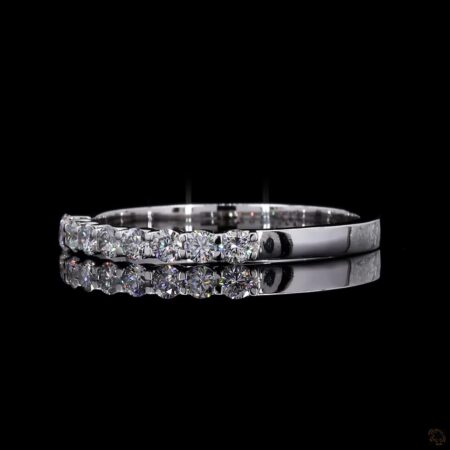 (R-836542) 0.29 CT Lab-Grown Round Diamond Band Ring – 18K White Gold | 2.897 g