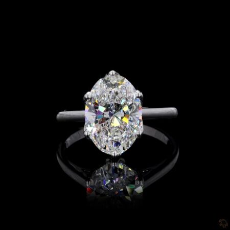 (R-890124) 2.37 CT Lab-Grown Oval Diamond Ring – 18K White Gold | 3.593 g