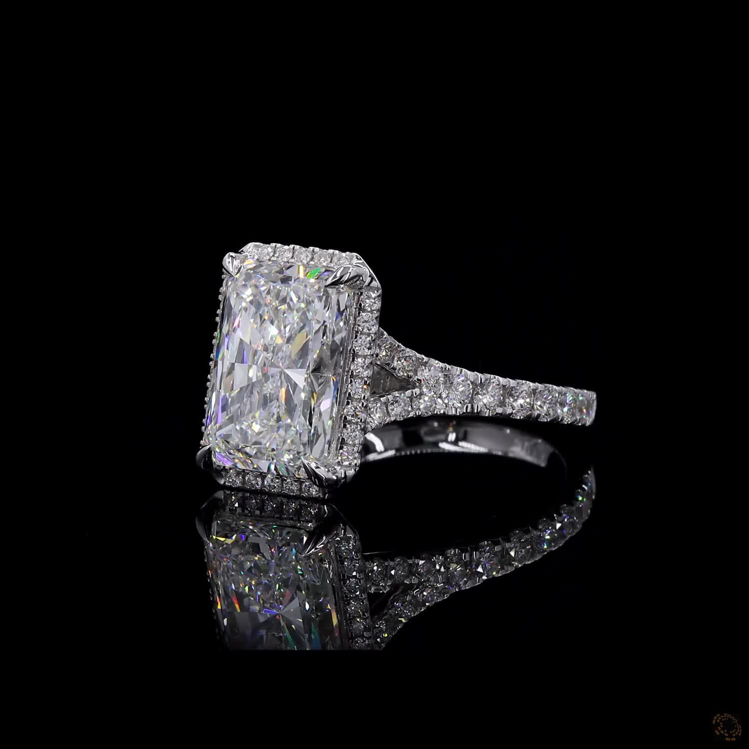 (R-208405) 3.360g 18K White Gold | 2.92 CT Center and 0.74 CT Side Lab-Grown Diamond | Engagement Ring - Image 2