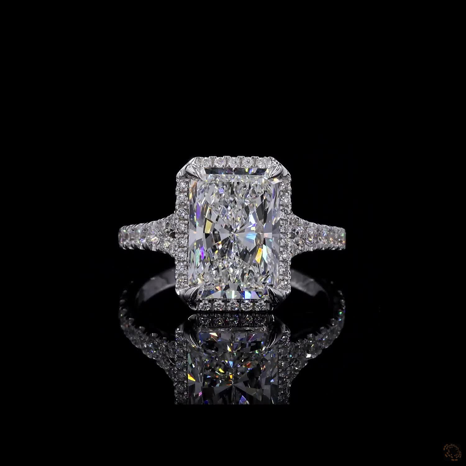 (R-208405) 3.360g 18K White Gold | 2.92 CT Center and 0.74 CT Side Lab-Grown Diamond | Engagement Ring