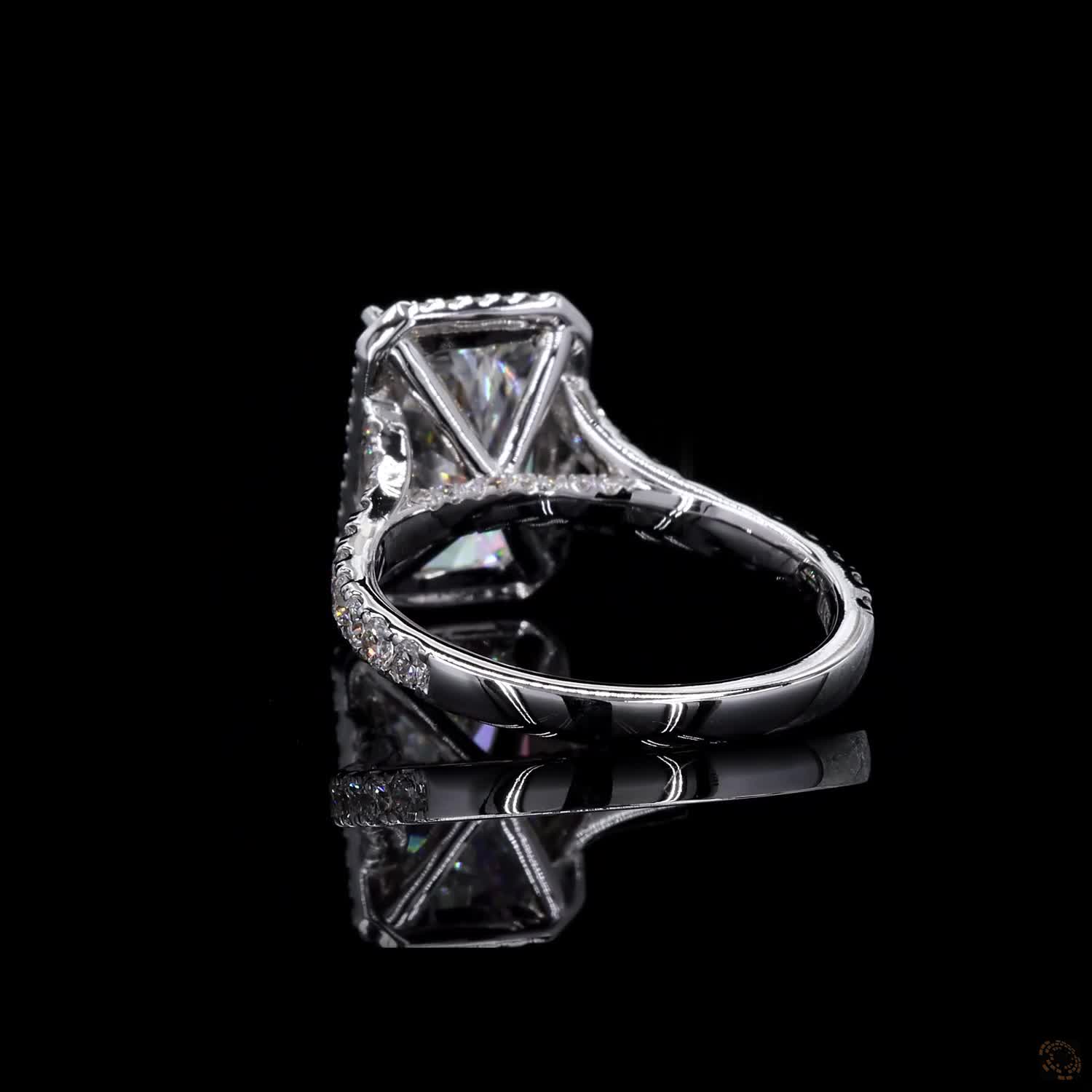 (R-208405) 3.360g 18K White Gold | 2.92 CT Center and 0.74 CT Side Lab-Grown Diamond | Engagement Ring - Image 8