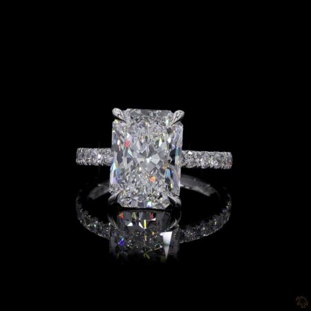 (R-790369) 3.549g 18K White Gold | 3.11 CT Center and 0.55 CT Side Lab-Grown Diamond Ring