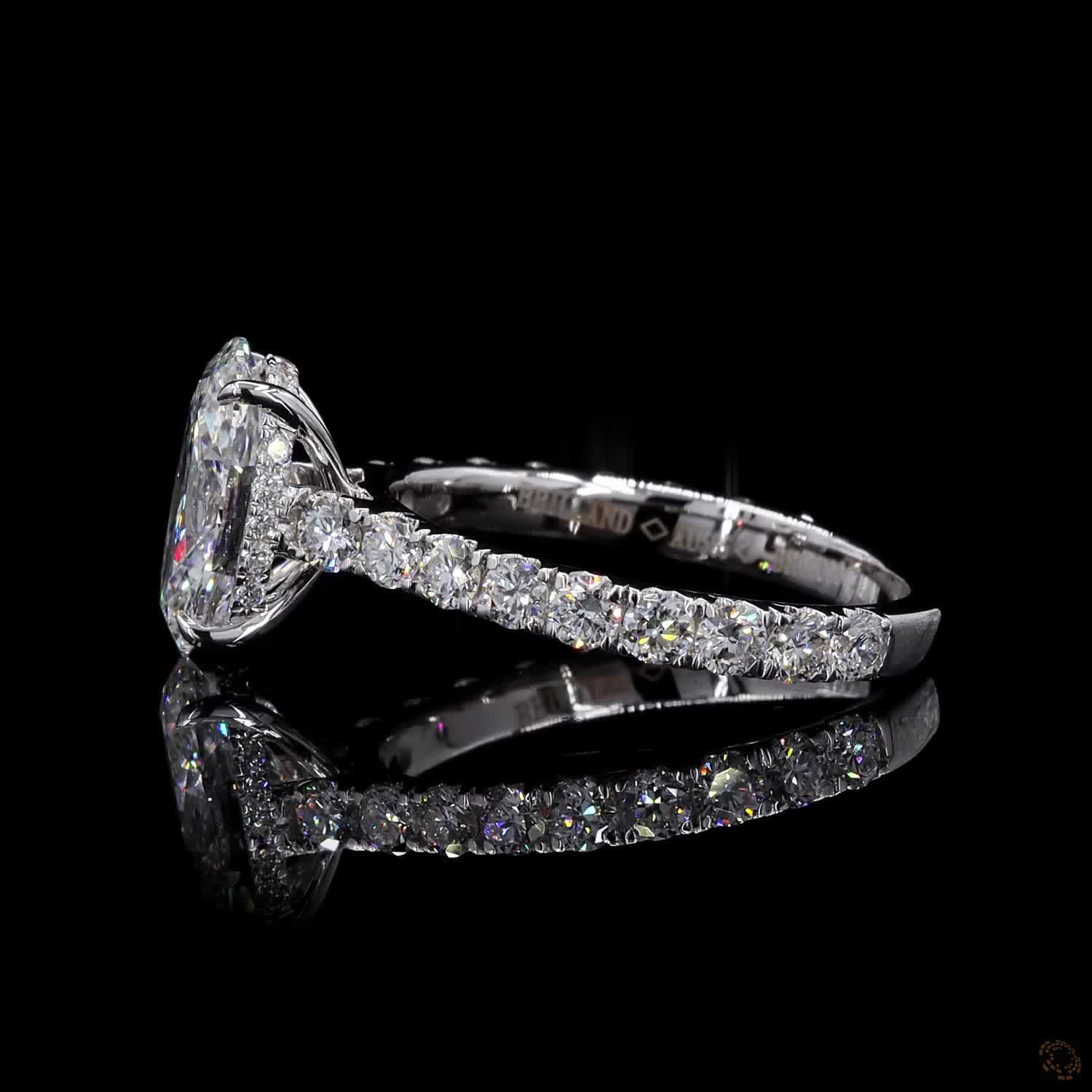 (R-331153) 2.767g 18K White Gold | 1.57 CT Center and 0.55 CT Side Lab-Grown Diamond Ring - Image 4