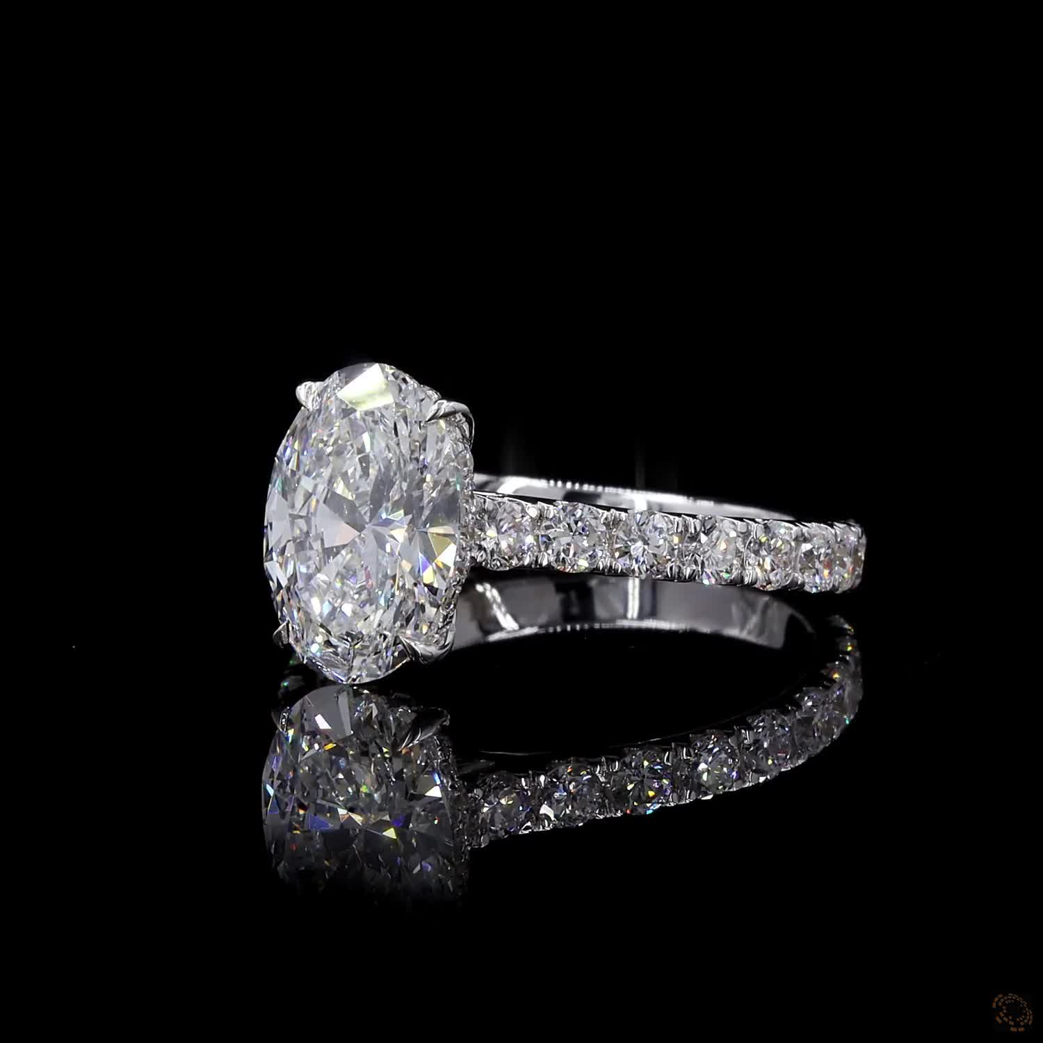 (R-331153) 2.767g 18K White Gold | 1.57 CT Center and 0.55 CT Side Lab-Grown Diamond Ring - Image 2