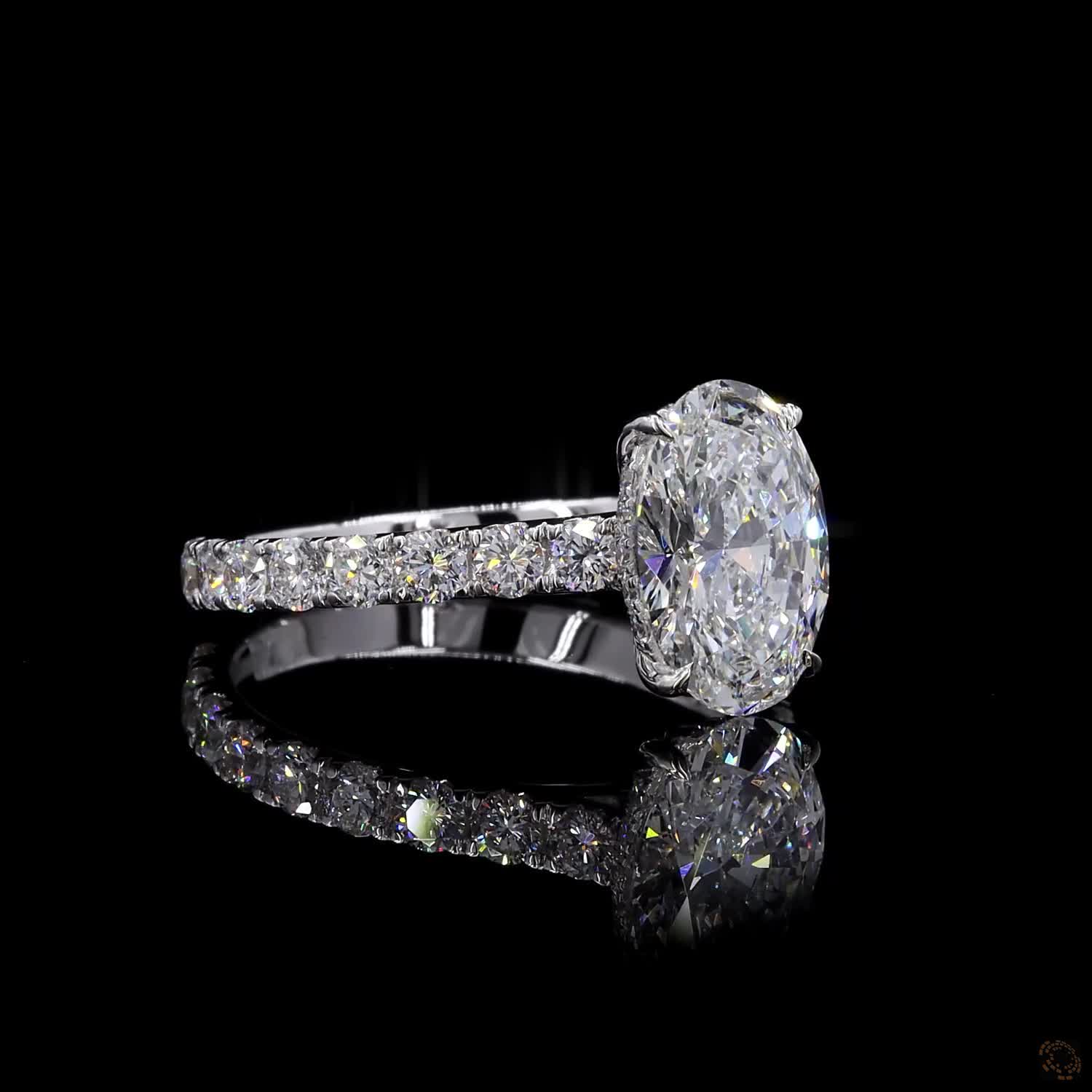 (R-331153) 2.767g 18K White Gold | 1.57 CT Center and 0.55 CT Side Lab-Grown Diamond Ring - Image 3