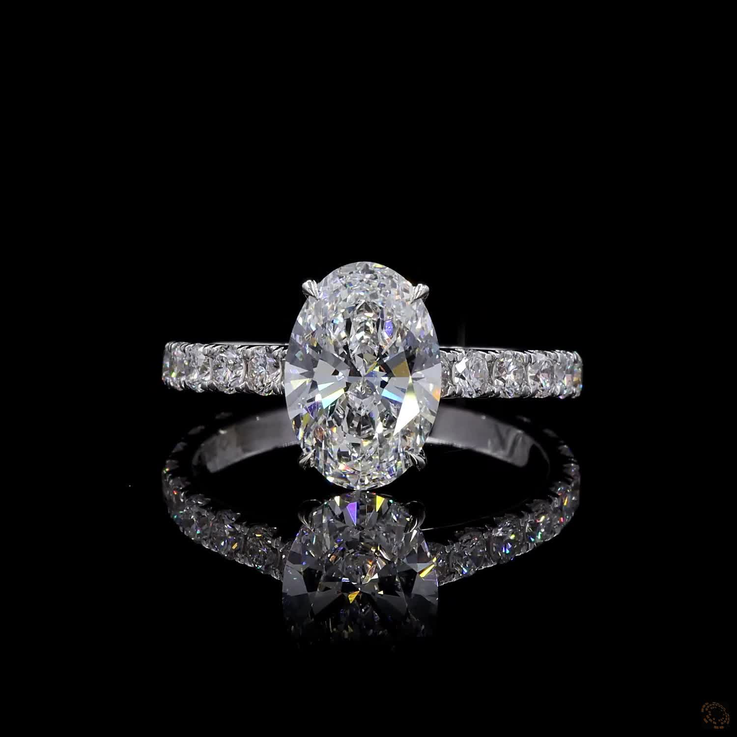 (R-331153) 2.767g 18K White Gold | 1.57 CT Center and 0.55 CT Side Lab-Grown Diamond Ring