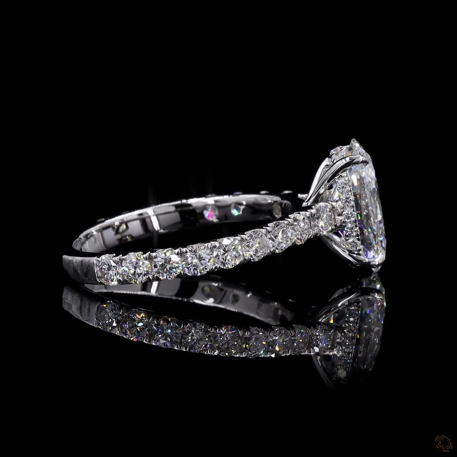 (R-331153) 2.767g 18K White Gold | 1.57 CT Center and 0.55 CT Side Lab-Grown Diamond Ring - Image 5