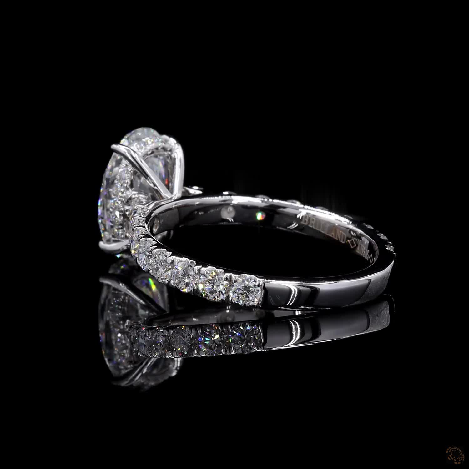 (R-331153) 2.767g 18K White Gold | 1.57 CT Center and 0.55 CT Side Lab-Grown Diamond Ring - Image 8