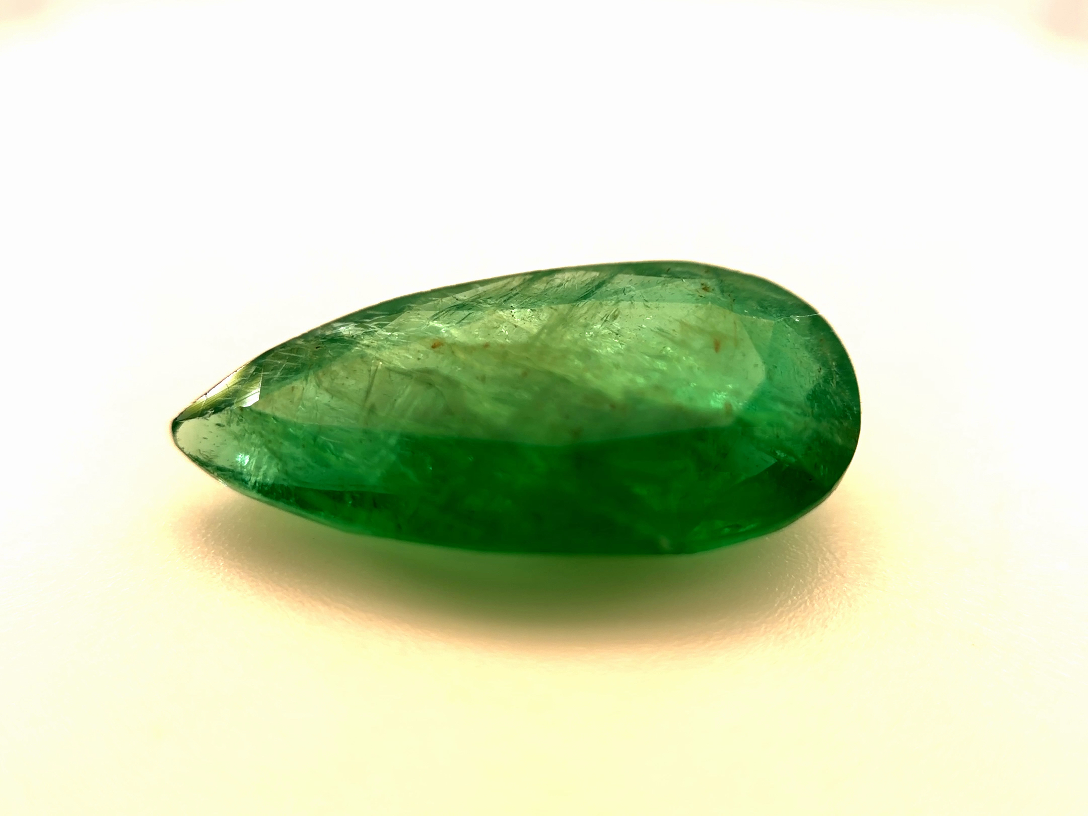(43 WG) 4.70 CT Pear Mixed Cut | Natural Zambian Emerald | Loose Stone | IGI certified