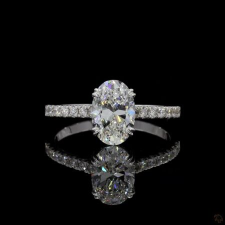 (R-750173) 3.11 CT Oval Diamond Ring in White Gold (Total Gross Weight: 2.568 g)